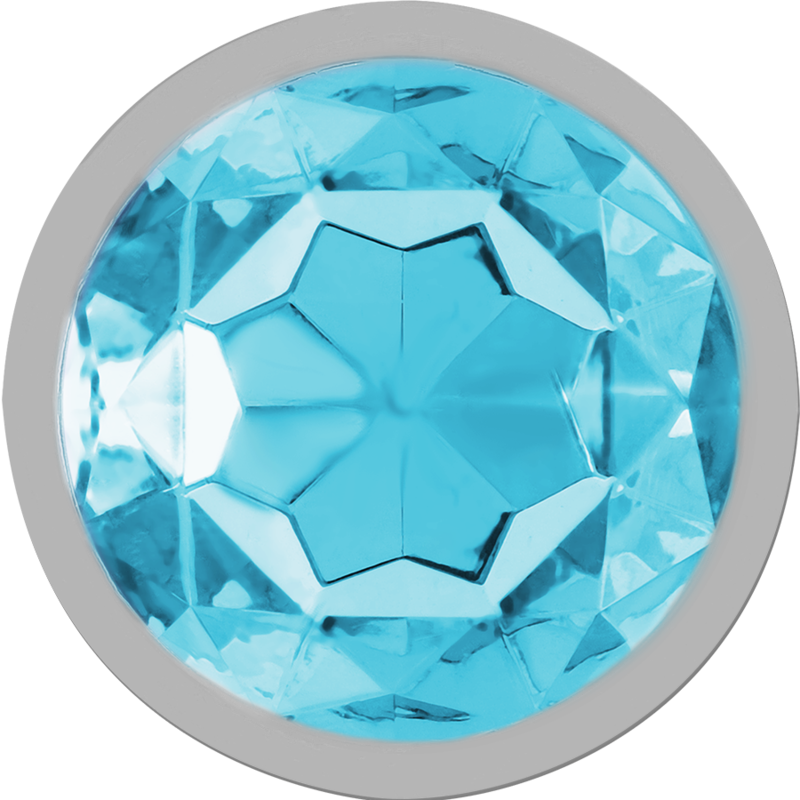 Plug anal métal - Cristal bleu - Medium