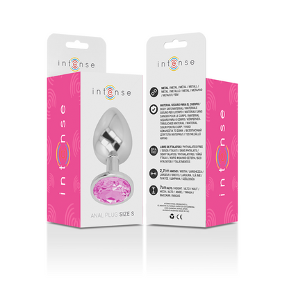 Plug anal métal - Cristal rose - Small