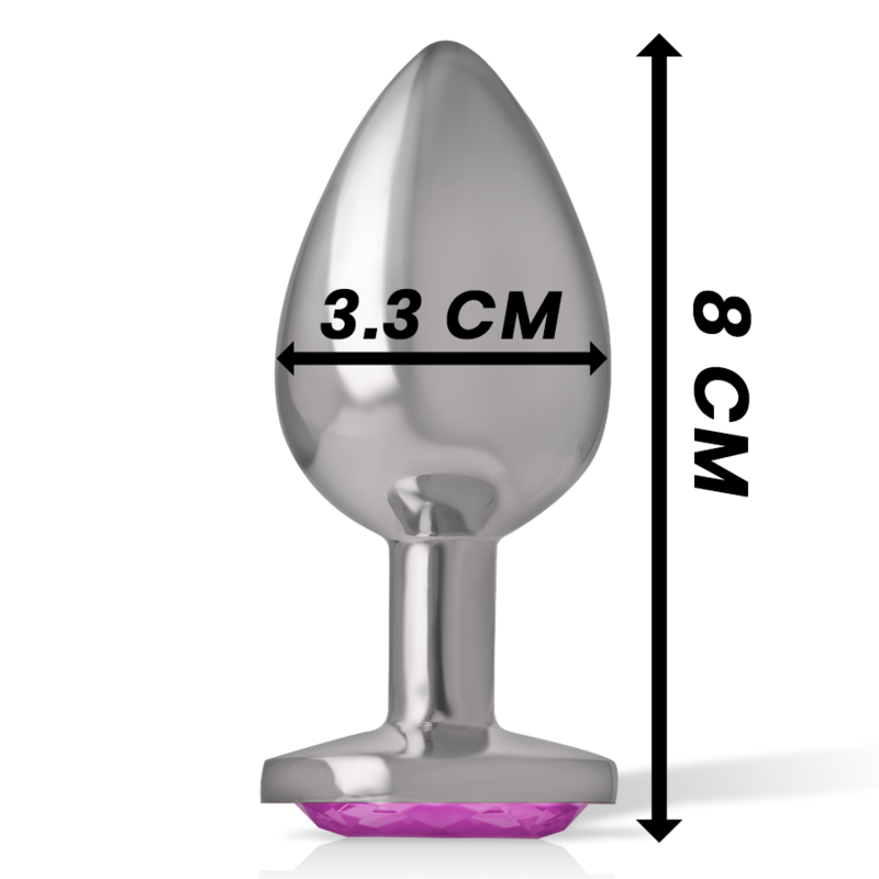 Plug anal métal - Cristal rose - Medium