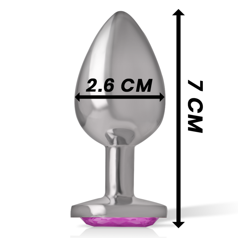 Plug anal métal - Cristal rose - Small
