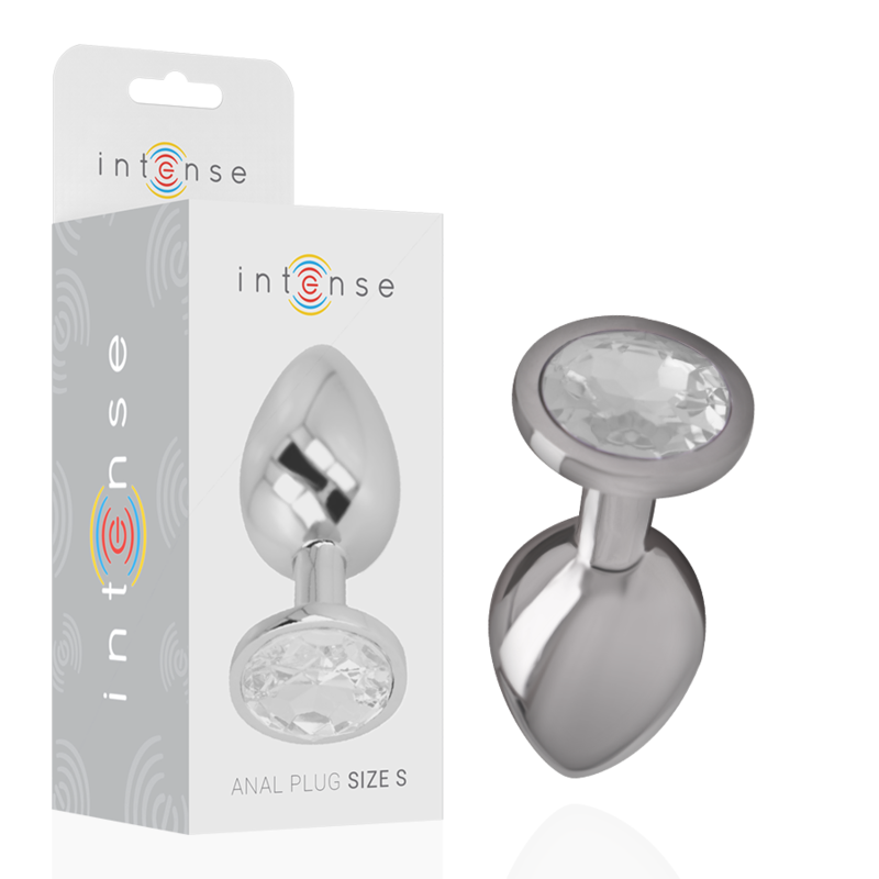 Plug anal métal - Cristal d'argent - Small