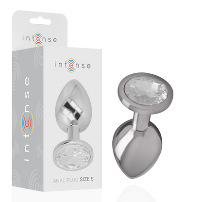 Plug anal métal - Cristal d'argent - Small