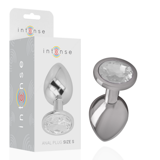 Plug anal métal - Cristal d'argent - Small