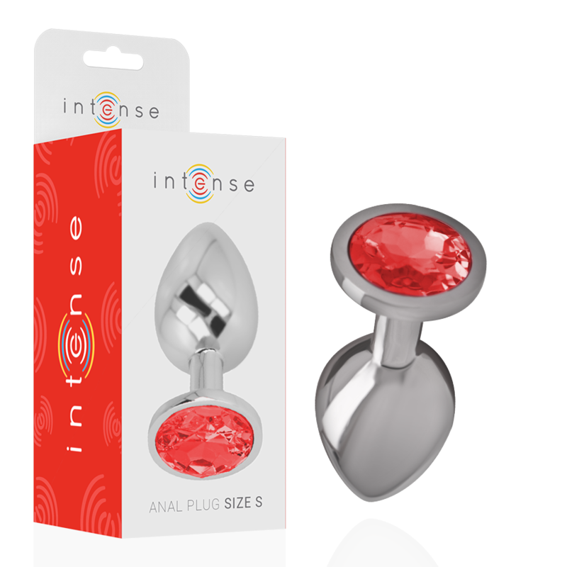 Plug anal métal - Cristal rouge - Small