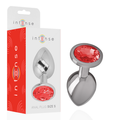 Plug anal métal - Cristal rouge - Small