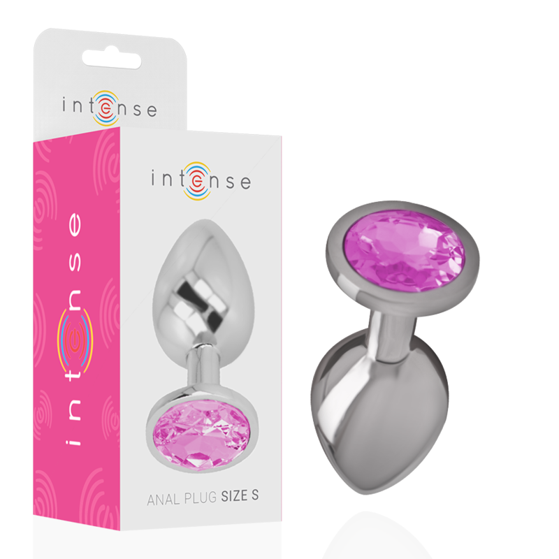 Plug anal métal - Cristal rose - Small
