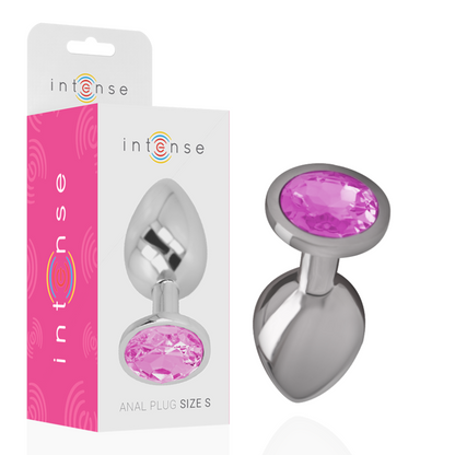 Plug anal métal - Cristal rose - Small