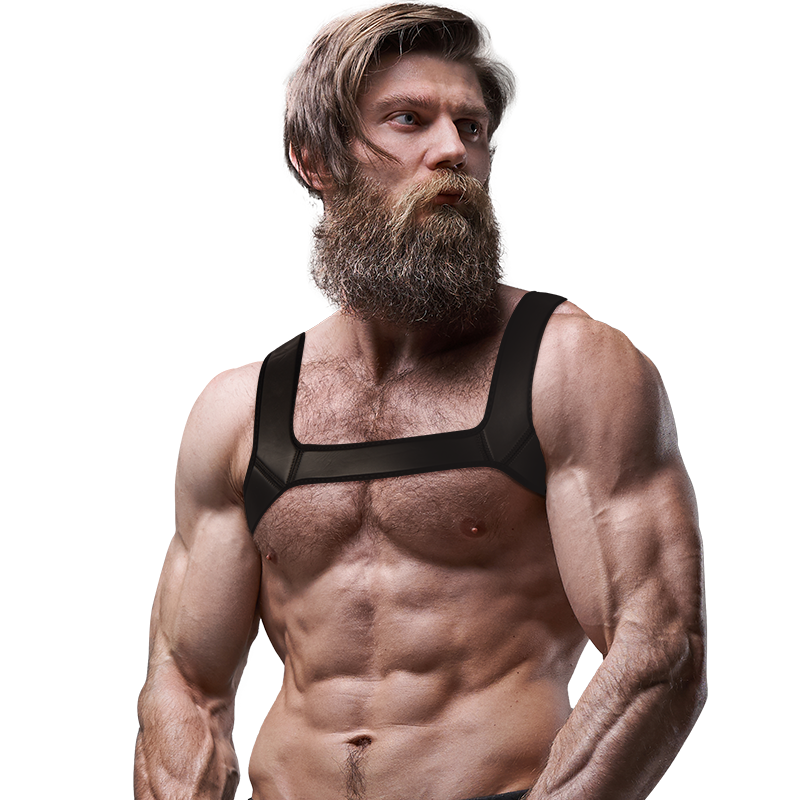 FETISH SUBMISSIVE ATTITUDE - HARNAIS DE POITRINE EN NÉOPRÈNE POUR HOMMES TAILLE M