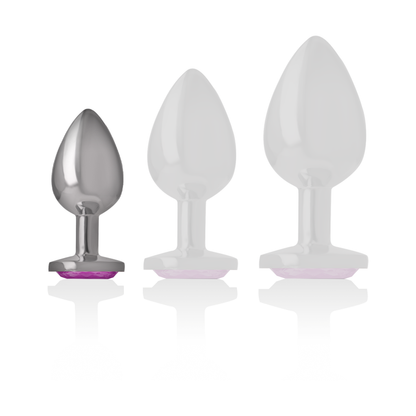 Plug anal métal - Cœur rose - Small