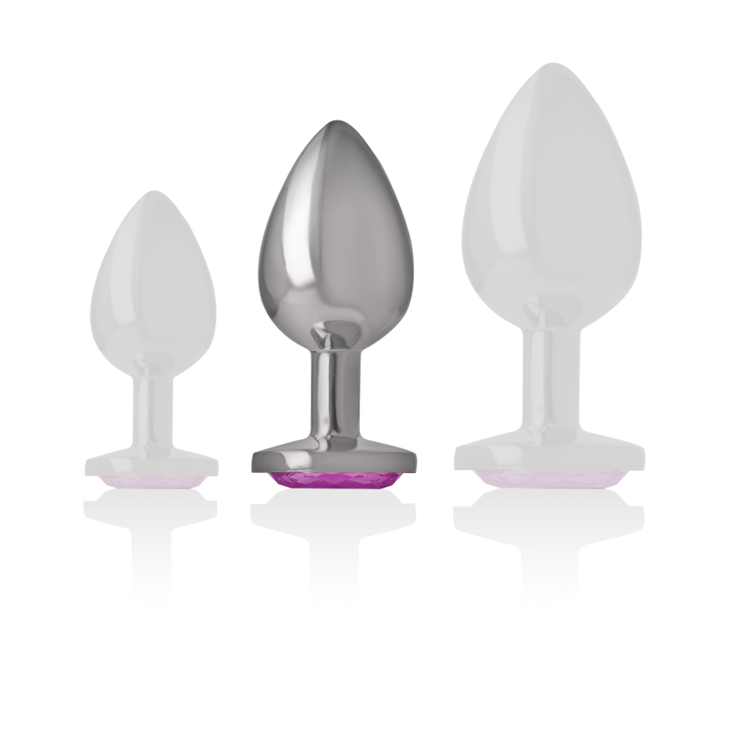 Plug anal métal - Cœur rose - Medium