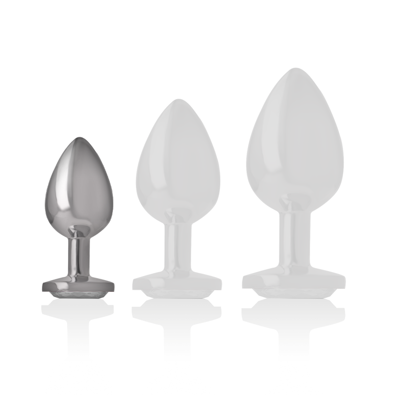 Plug anal métal - Cœur blanc - Small