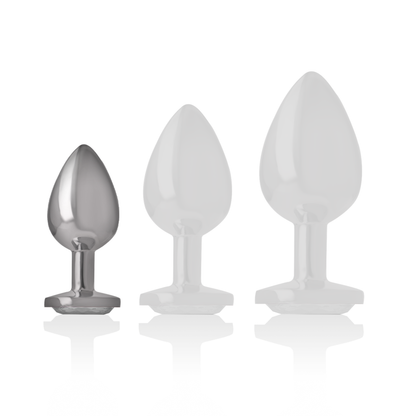 Plug anal métal - Cœur blanc - Small