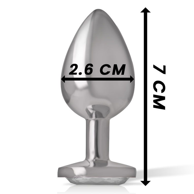 Plug anal métal - Cœur blanc - Small