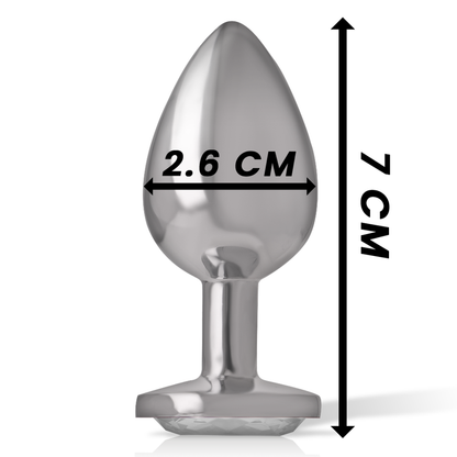 Plug anal métal - Cœur blanc - Small