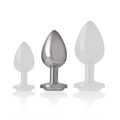 Plug anal métal - Cœur blanc - Medium