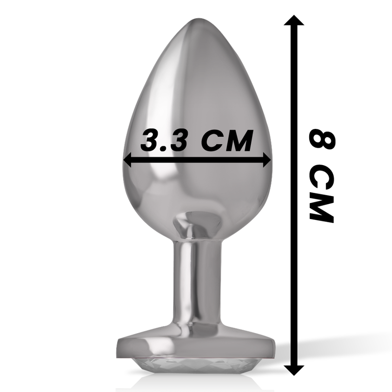 Plug anal métal - Cœur blanc - Medium