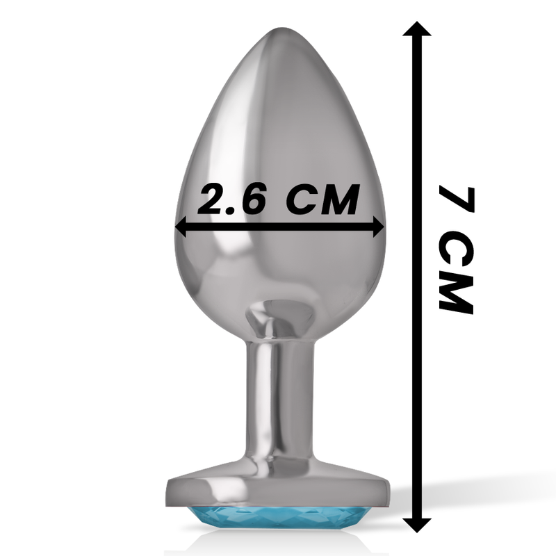 Plug anal métal - Cœur bleu - Small