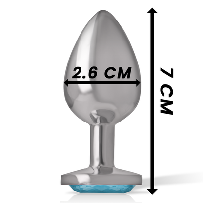 Plug anal métal - Cœur bleu - Small