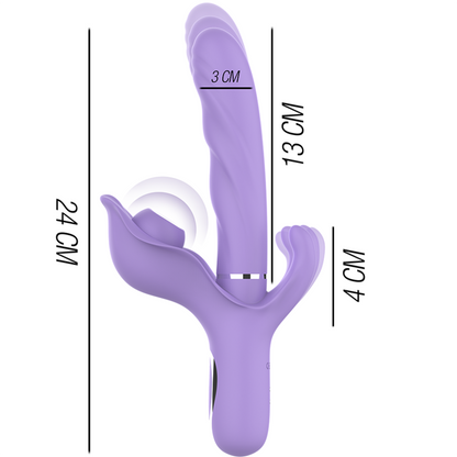 INTENSE - BILLIE VIBRATEUR À ASPIRATION RECHARGEABLE MULTIFONCTIONNEL AVEC BOUTON POUSSOIR VIOLET