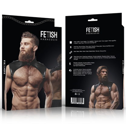 FETISH SUBMISSIVE ATTITUDE - HARNAIS DE COU RÉGLABLE EN ÉCO-CUIR POUR HOMMES BRIGADE