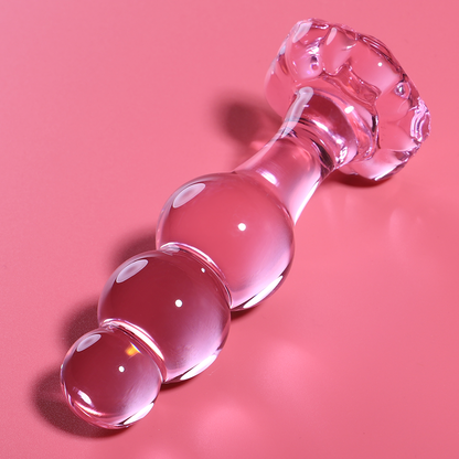 NEBULA SERIES BY IBIZA - MODÈLE 1 PLUG ANAL VERRE BOROSILICATE ROSE 10.5 CM -O- 3 CM
