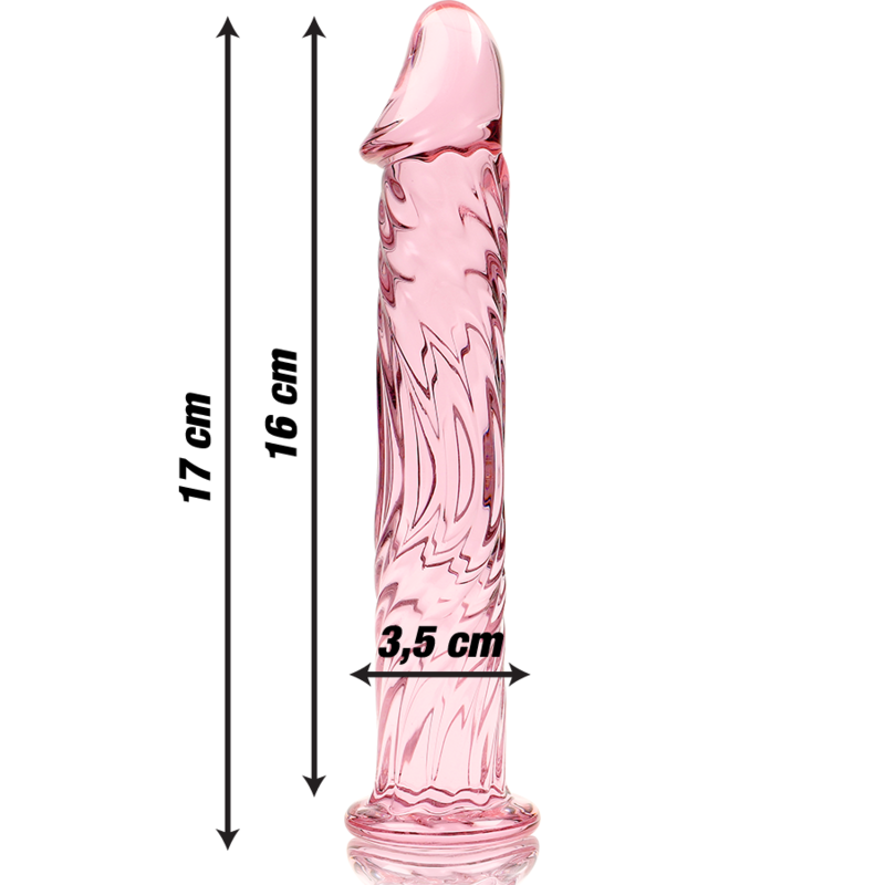 NEBULA SERIES BY IBIZA - MODÈLE 12 GODE EN VERRE BOROSILICATE ROSE 17 CM -O- 3.5 CM