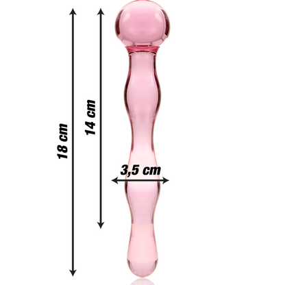 NEBULA SERIES BY IBIZA - MODÈLE 13 GODE EN VERRE BOROSILICATE ROSE 18 CM -O- 3.5 CM
