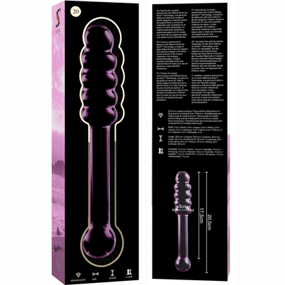 NEBULA SERIES BY IBIZA - MODÈLE 20 GODE EN VERRE BOROSILICATE ROSE 20.5 CM -O- 3 CM