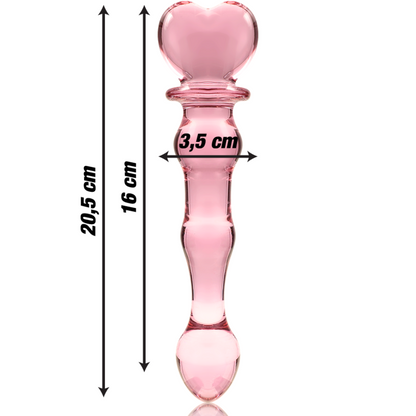 NEBULA SERIES BY IBIZA - MODÈLE 21 GODE EN VERRE BOROSILICATE ROSE 20.5 CM -O- 3.5 CM