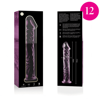 NEBULA SERIES BY IBIZA - MODÈLE 12 GODE EN VERRE BOROSILICATE ROSE 17 CM -O- 3.5 CM