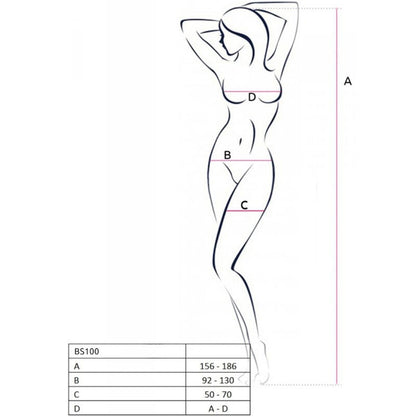 PASSION - BS100 BODYSTOCKING ROUGE TAILLE UNIQUE