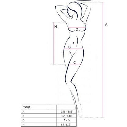 PASSION - BS101 BODYSTOCKING ROUGE TAILLE UNIQUE