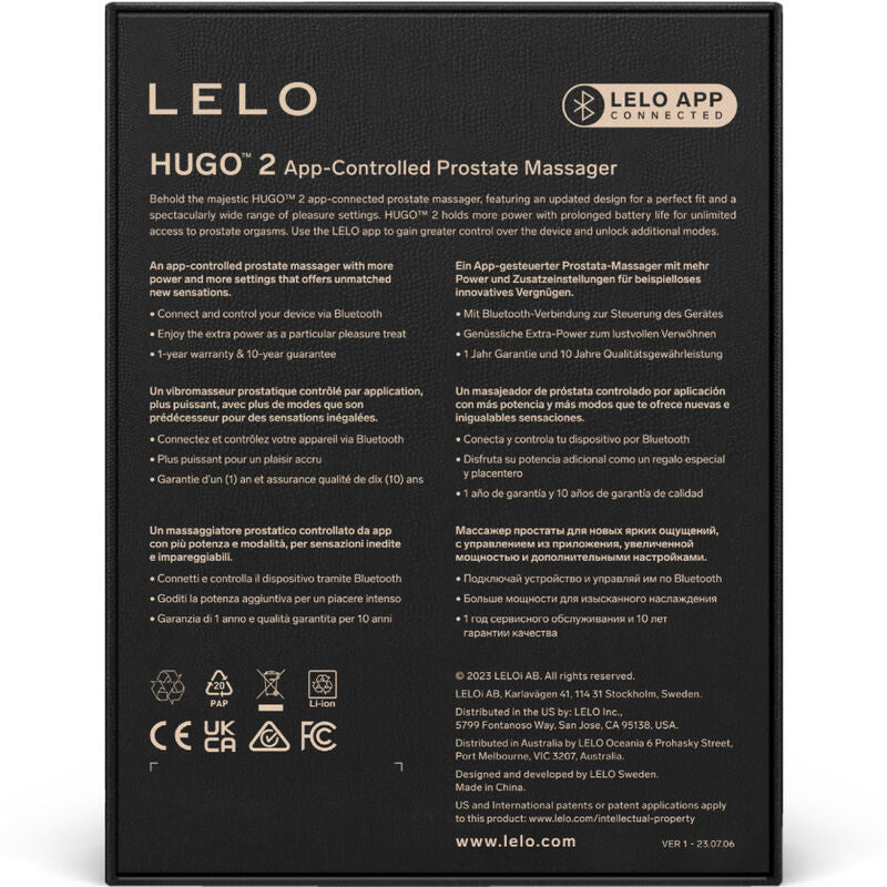 Hugo 2 - Stimulateur prostatique connecté - Noir