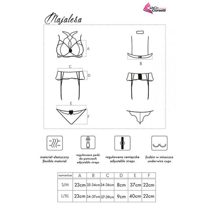 LIVCO CORSETTI FASHION - MAJALESA LC 90526 SOUTIEN-GORGE + JARRETIÈRE + CULOTTE NOIR