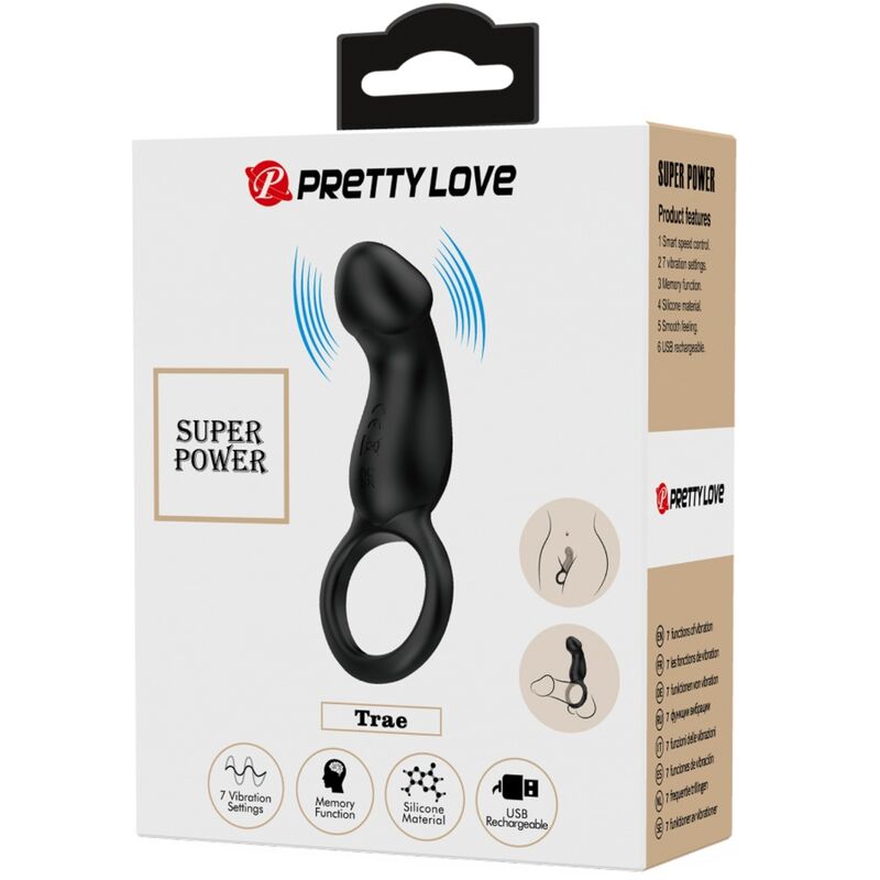 PRETTY LOVE - ANNEAU ANAL ET VIBRATEUR WARREN NOIR