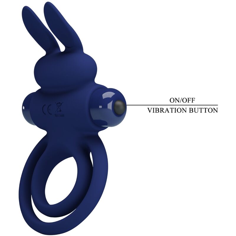 PRETTY LOVE - DAREY DOUBLE ANNEAU VIBRANT LAPIN BLEU