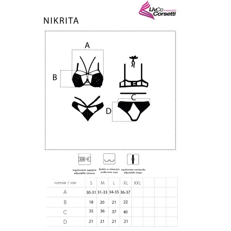 LIVCO CORSETTI FASHION - NIKRITA LC 90647 SOUTIEN-GORGE + CULOTTE NOIR L