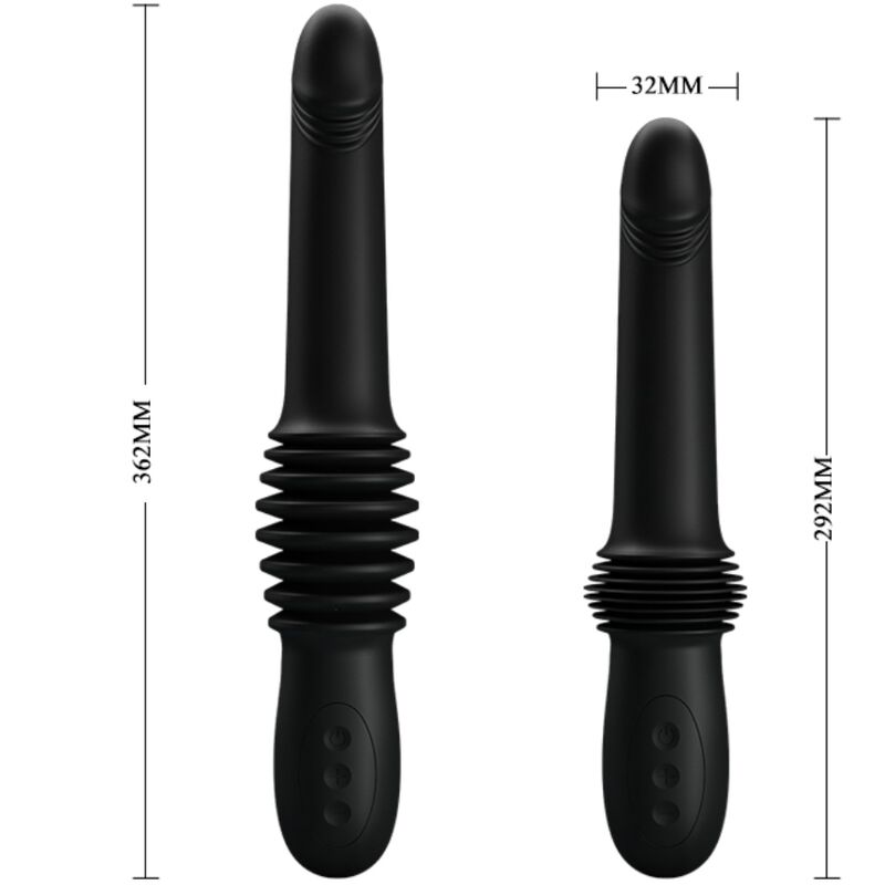 PRETTY LOVE - VIBRATEUR PAZUZU 3 MODES DE POUSSÉE NOIR