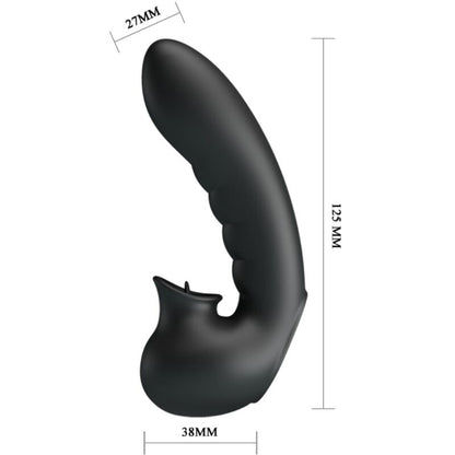 PRETTY LOVE - HOBGOBLIN BOÎTE À DOIGTS VIBRANTS 12 VIBRATIONS + STIMULATEUR DE CLITORIS NOIR