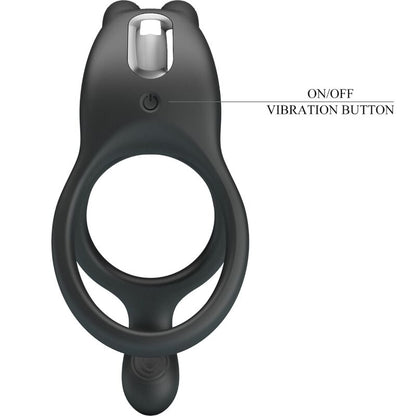 PRETTY LOVE - SETH DOUBLE ANNEAU VIBRANT LAPIN 7 VIBRATIONS NOIR