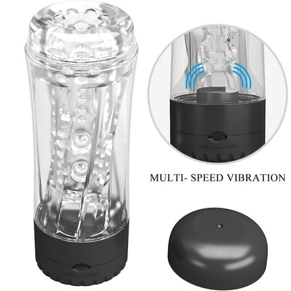 PRETTY LOVE - MASTURBATEUR HOMME TAMARA VIBRATEUR MULTI-VITESSES NOIR