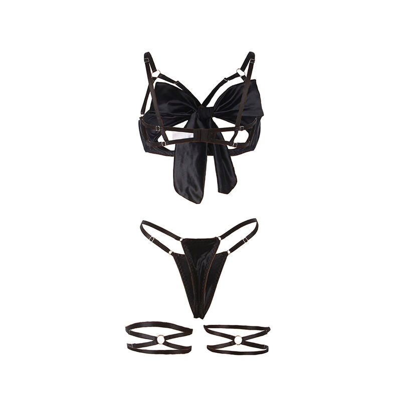 SUBBLIME - 955199 ENSEMBLE SOUTIEN-GORGE AVEC NŒUD NOIR RÉGLABLE S/M