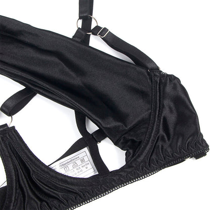 SUBBLIME - 955199 ENSEMBLE SOUTIEN-GORGE AVEC NŒUD NOIR RÉGLABLE S/M