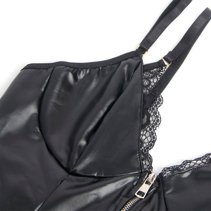 SUBBLIME - 955458 BODY FERMETURE ÉCLAIR EN CUIR NOIR S/M