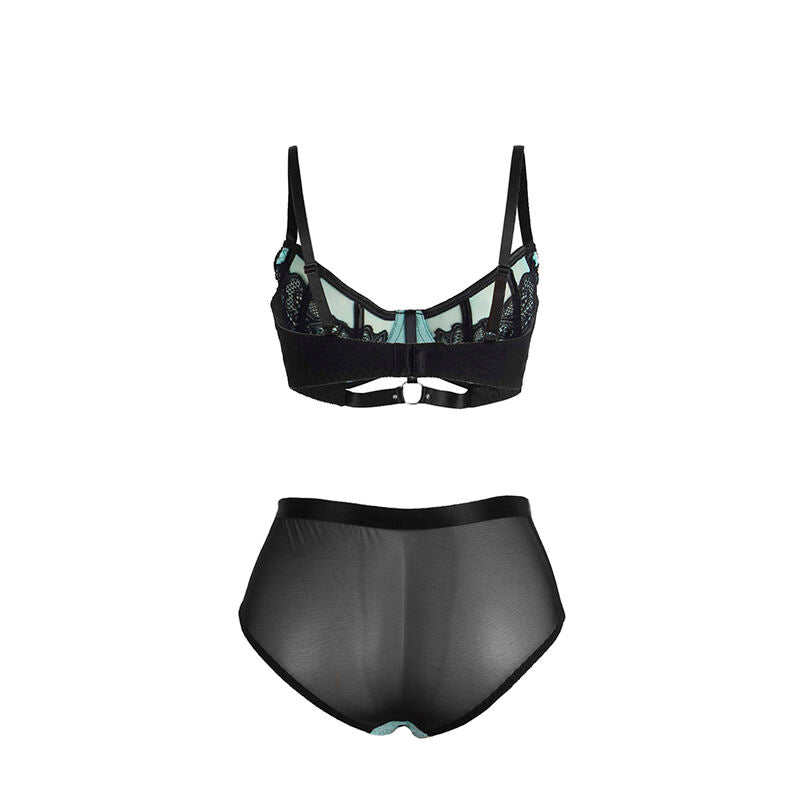 SUBBLIME - 955564 ENSEMBLE SOUTIEN-GORGE À FERMETURE ÉCLAIR EN CUIR VERNI VERT L/XL