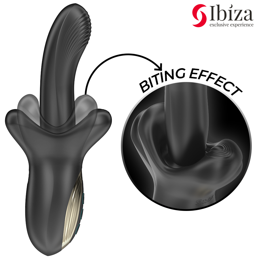 IBIZA - VIBRATEUR PUISSANT AVEC EFFET DE POUSSÉE ET DE MORSURE