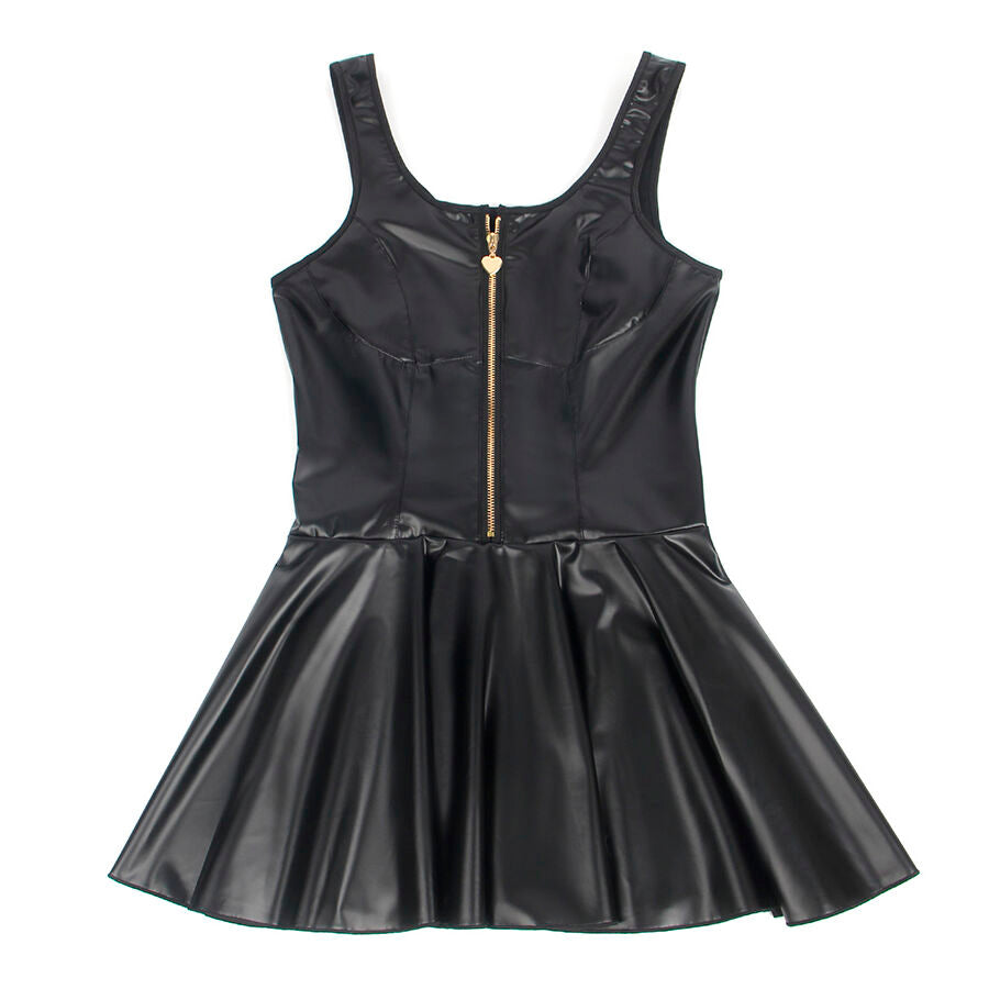 SUBBLIME - 957674 ROBE EN CUIR AVEC FERMETURE ÉCLAIR COEUR NOIR L/XL
