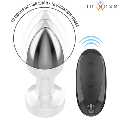 Plug anal vibrant métal - 10 vibrations - Small