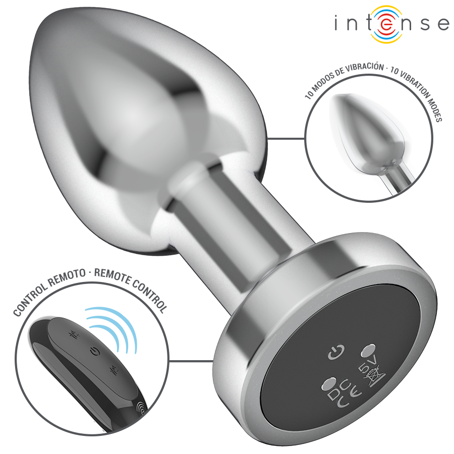 Plug anal vibrant métal - 10 vibrations - Medium