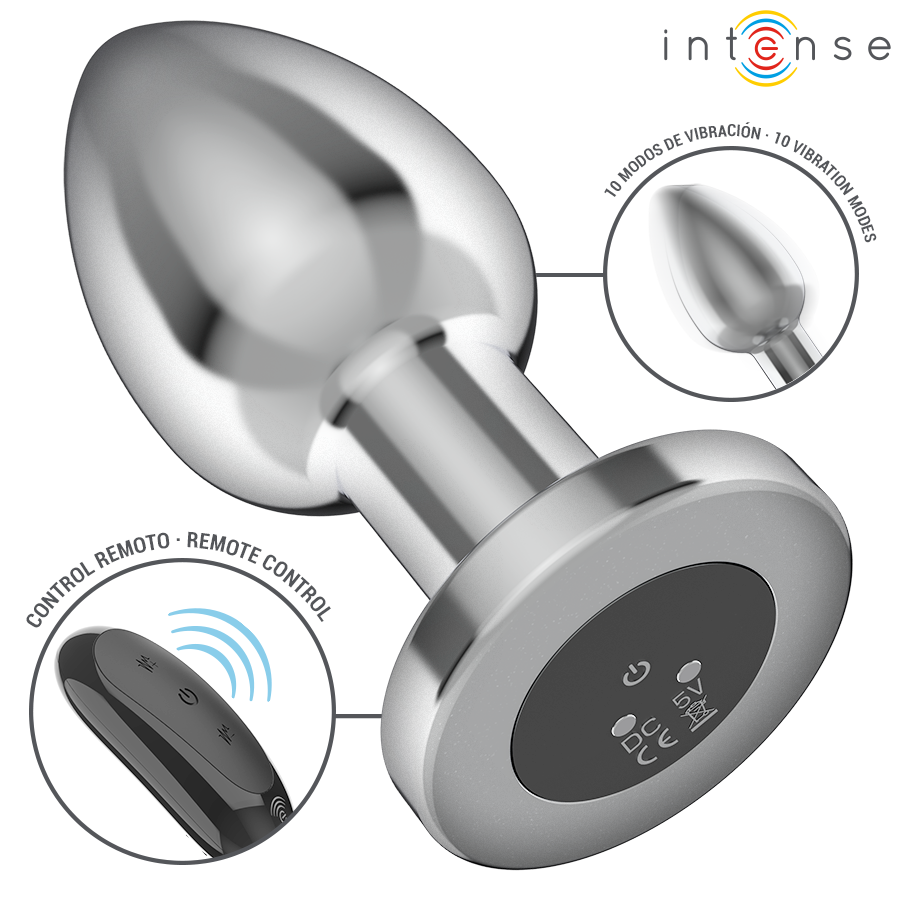 Plug anal vibrant métal - 10 vibrations - Large